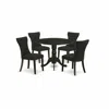 East West Furniture Dining Room Set Black, Dlga5-blk-24