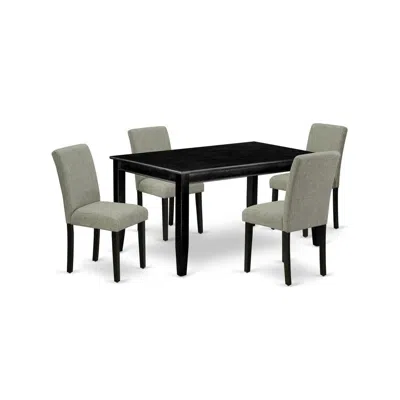 East West Furniture Dining Room Set Black, Duab5-blk-06 In Multi