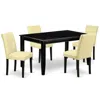 East West Furniture Dining Room Set Black, Weab5-blk-73