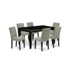 East West Furniture Dining Room Set Black, Duab7-blk-06 In Green