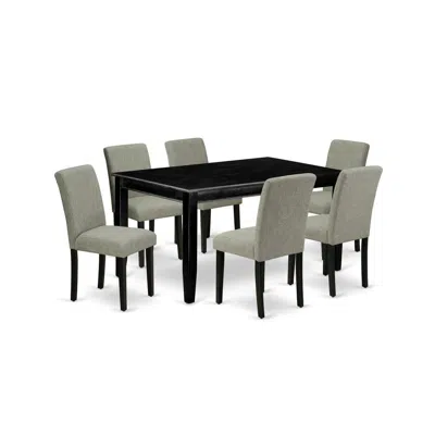 East West Furniture Dining Room Set Black, Duab7-blk-06