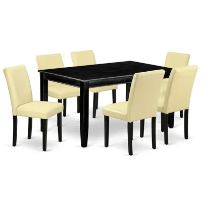 East West Furniture Dining Room Set Black, Duab7-blk-73