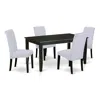 East West Furniture Dining Room Set Black, Duba5-blk-05