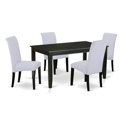 East West Furniture Dining Room Set Black, Duba5-blk-05