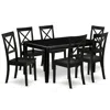 East West Furniture Dining Room Set Black, Dubo7-blk-w In Black