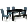 East West Furniture Dining Room Set Black, Duce6-blk-21 In Multi