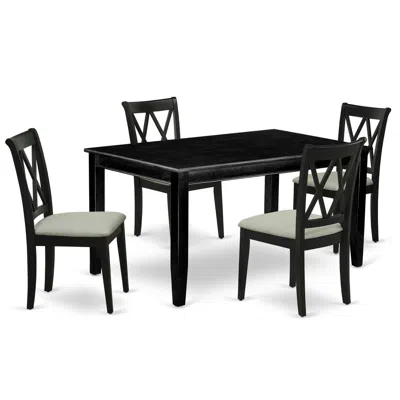 East West Furniture Dining Room Set Black, Ducl5-blk-c In Burgundy