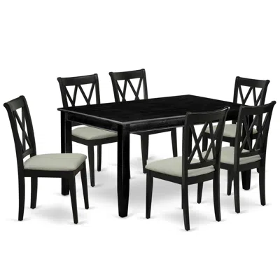 East West Furniture Dining Room Set Black, Ducl7-blk-c