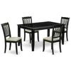 East West Furniture Dining Room Set Black, Duda5-blk-c In Black