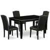 East West Furniture Dining Room Set Black, Duen5-blk-69 In Black