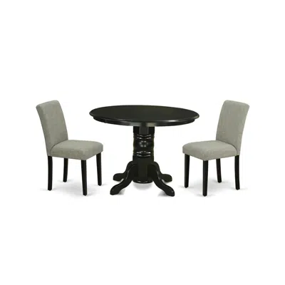 East West Furniture Dining Room Set Black, Shab3-blk-06