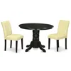 East West Furniture Dining Room Set Black, Shab3-blk-73