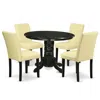 East West Furniture Dining Room Set Black, Shab5-blk-73