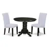 East West Furniture Dining Room Set Black, Shba3-blk-05
