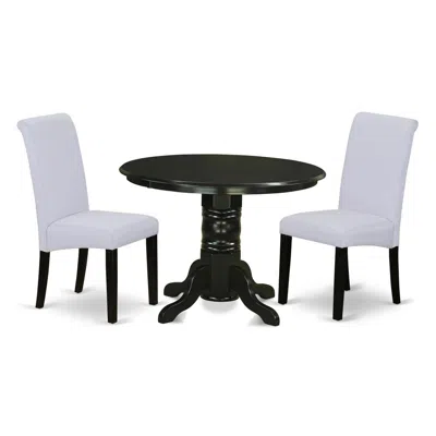 East West Furniture Dining Room Set Black, Shba3-blk-05 In Multi