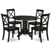 East West Furniture Dining Room Set Black, Shbo5-blk-w In Black