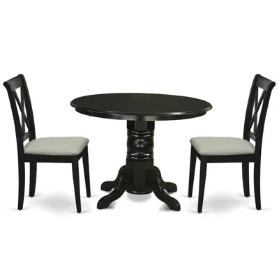 East West Furniture Dining Room Set Black, Shcl3-blk-c