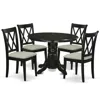 East West Furniture Dining Room Set Black, Shcl5-blk-c