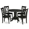 East West Furniture Dining Room Set Black, Shcl5-blk-w In Black