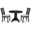 East West Furniture Dining Room Set Black, Shda3-blk-c