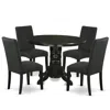 East West Furniture Dining Room Set Black, Shdr5-blk-24 In Black