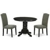 East West Furniture Dining Room Set Black, Shen3-blk-20