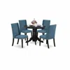 East West Furniture Dining Room Set Black, Shfl5-blk-21 In Blue