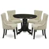 East West Furniture Dining Room Set Black, Shfr5-blk-02 In Black