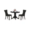 East West Furniture Dining Room Set Black, Shga3-blk-24