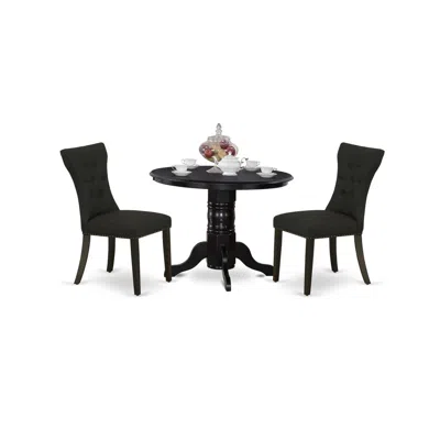 East West Furniture Dining Room Set Black, Shga3-blk-24