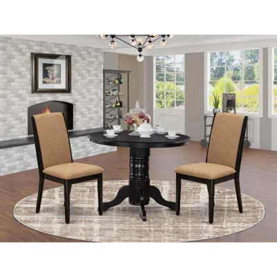 East West Furniture Dining Room Set Black, Shla3-blk-47