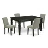 East West Furniture Dining Room Set Black, Weab5-blk-06 In Gray