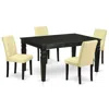 East West Furniture Dining Room Set Black, Weab5-blk-73