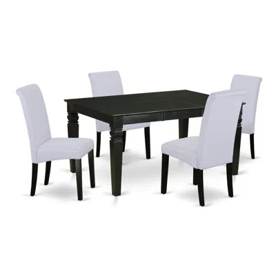 East West Furniture Dining Room Set Black, Weba5-blk-05