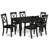 East West Furniture Dining Room Set Black, Webo7-blk-w In Black