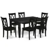 East West Furniture Dining Room Set Black, Wecl7-blk-w In Black