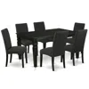 East West Furniture Dining Room Set Black, Wedr7-blk-24 In Black