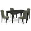 East West Furniture Dining Room Set Black, Ween5-blk-20 In Green