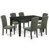 East West Furniture Dining Room Set Black, Ween7-blk-20 In Green