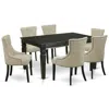 East West Furniture Dining Room Set Black, Wefr7-blk-02 In Neutral