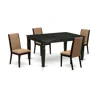 East West Furniture Dining Room Set Black, Wela5-blk-47 In Multi