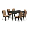 East West Furniture Dining Room Set Black, Wela7-blk-47 In Brown