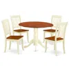 East West Furniture Dining Room Set Buttermilk & Cherry, Dlda5-bmk-w