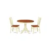 East West Furniture Dining Room Set Buttermilk & Cherry, Hlwe3-bmk-w