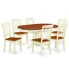 East West Furniture Dining Room Set Buttermilk & Cherry, Keda7-bmk-w In Brown