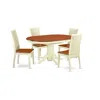East West Furniture Dining Room Set Buttermilk & Cherry, Keip5-bmk-w In White