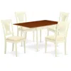 East West Furniture Dining Room Set Buttermilk & Cherry, Ndpl5-whi-c