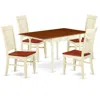 East West Furniture Dining Room Set Buttermilk & Cherry, Mzwe5-whi-w