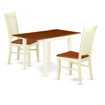 East West Furniture Dining Room Set Buttermilk & Cherry, Ndwe3-whi-w