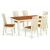 East West Furniture Dining Room Set Buttermilk & Cherry, Niip7-bmk-w In Neutral